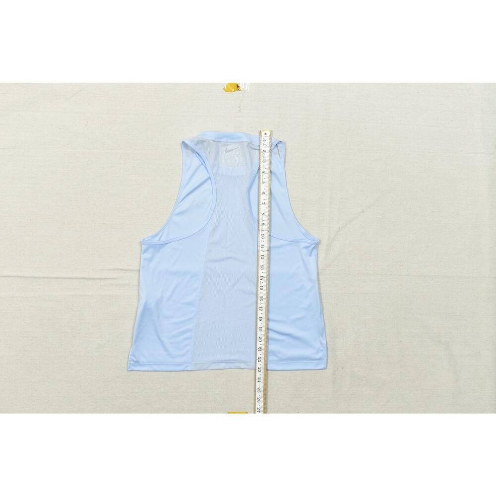 Nike Running Dri-Fit Tank Top Women's Size Medium Blue Mesh Back Racerback Sleev - Picture 8 of 8
